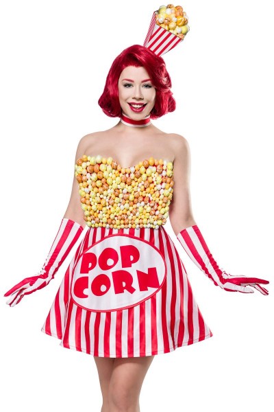 Popcorn-Mädchen Kostüm - vorne