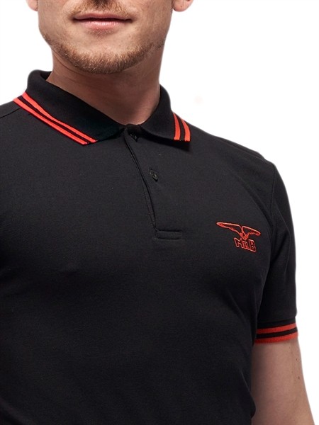 Polo-Shirt Black/Red