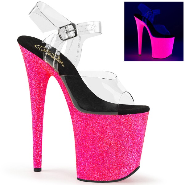 FLAMINGO-808UVG in Farbe P0532| Transparent / Neon Hot Pink Glitter