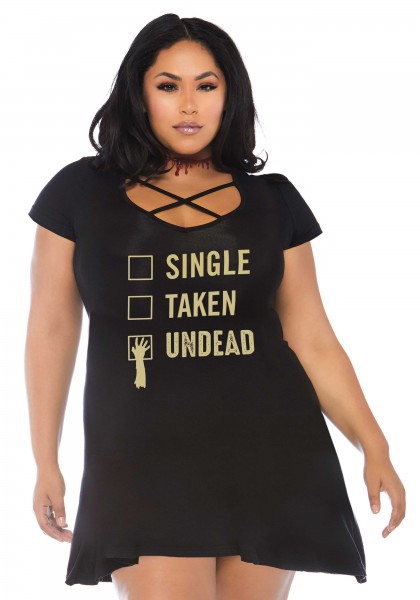 Kleid 'Undead' mit Crossover-Akzent Queensize