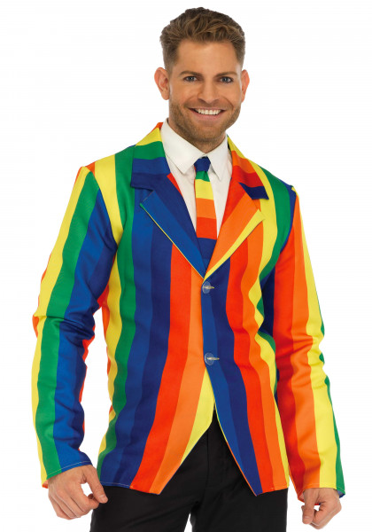 Regenbogen Jacket mit Krawatte Kostüm
