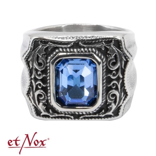 Ring "Victorian Blue" Edelstahl mit Stein